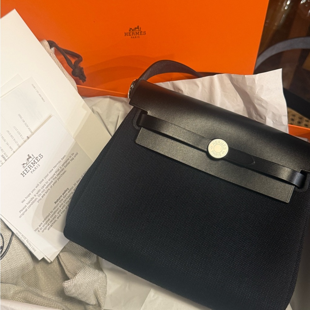 Hermes Herbag 20 mini 2026 - noir/noir BRAND NEW